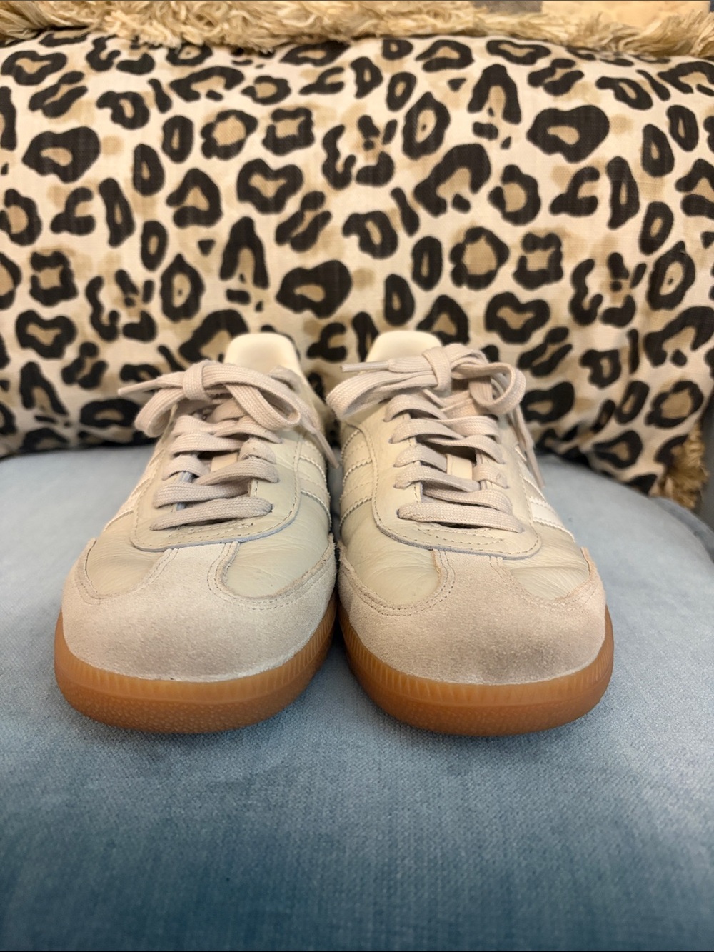 adidas Samba Sneakers in Off-White and Gum - Picture 3 of 8